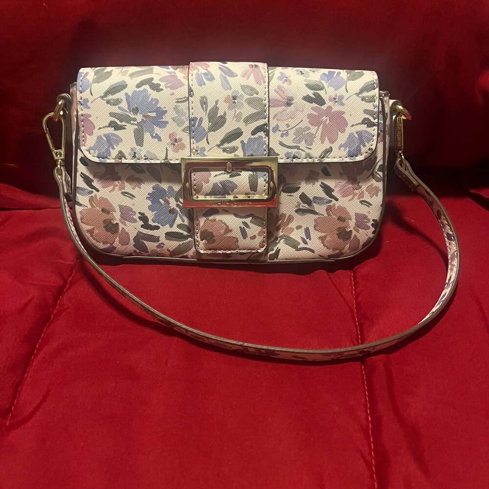 Nanette Lepore Avianne Pastel Floral Saffiano Leather Shoulder Bag